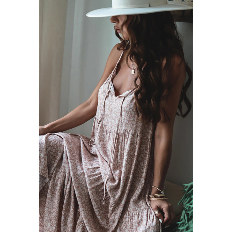 Layered Lace-Up Long Dress – 2026 "INS" Romantic Meadow Maxima
