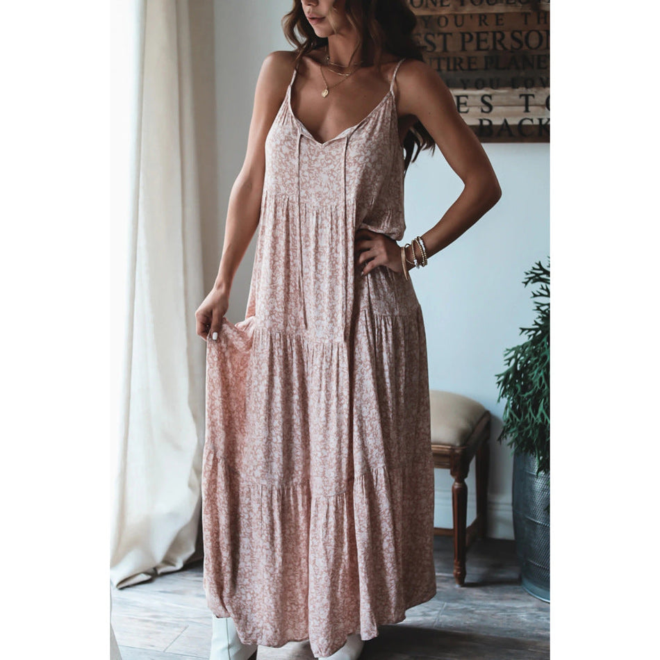 Layered Lace-Up Long Dress – 2026 "INS" Romantic Meadow Maxima