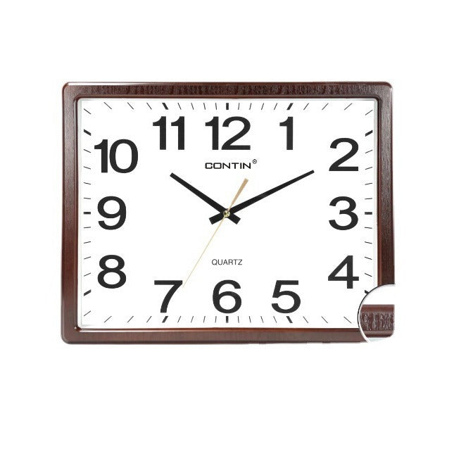 Miwei CONTIN Square Chinoiserie Wall Clock Mahogany Large Font