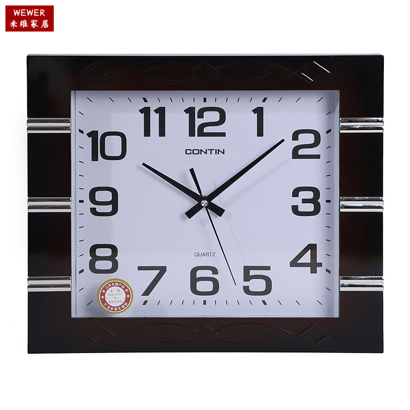 Miwei Square New Chinese Style Wall Clock Elegant Living Room