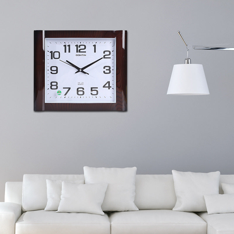 Simple Elegant Square Electronic Wall Clock Silent Living Room