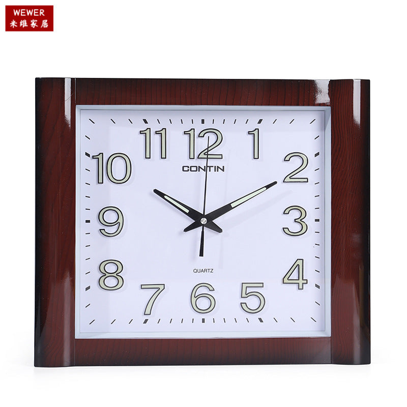 Simple Elegant Square Electronic Wall Clock Silent Living Room
