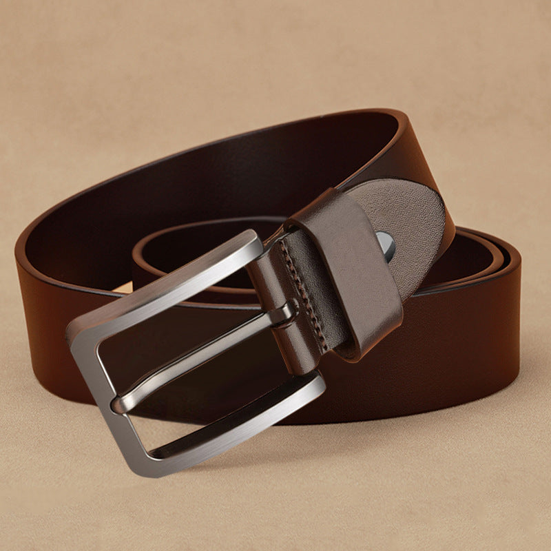 Men’s Genuine Leather Belt – Classic Pin Buckle Style