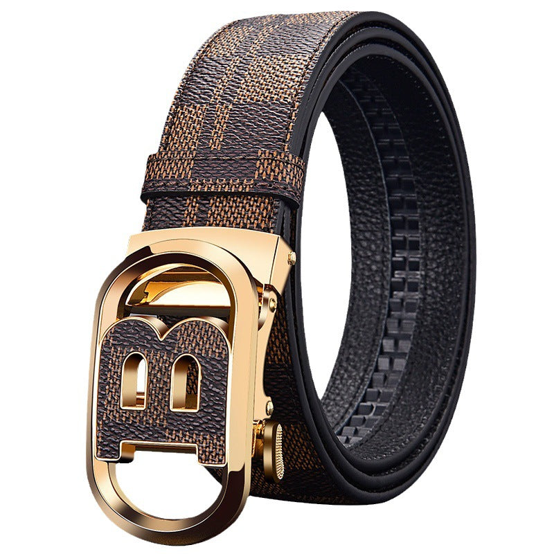 Men’s Genuine Cowhide Belt – Business Automatic Buckle
