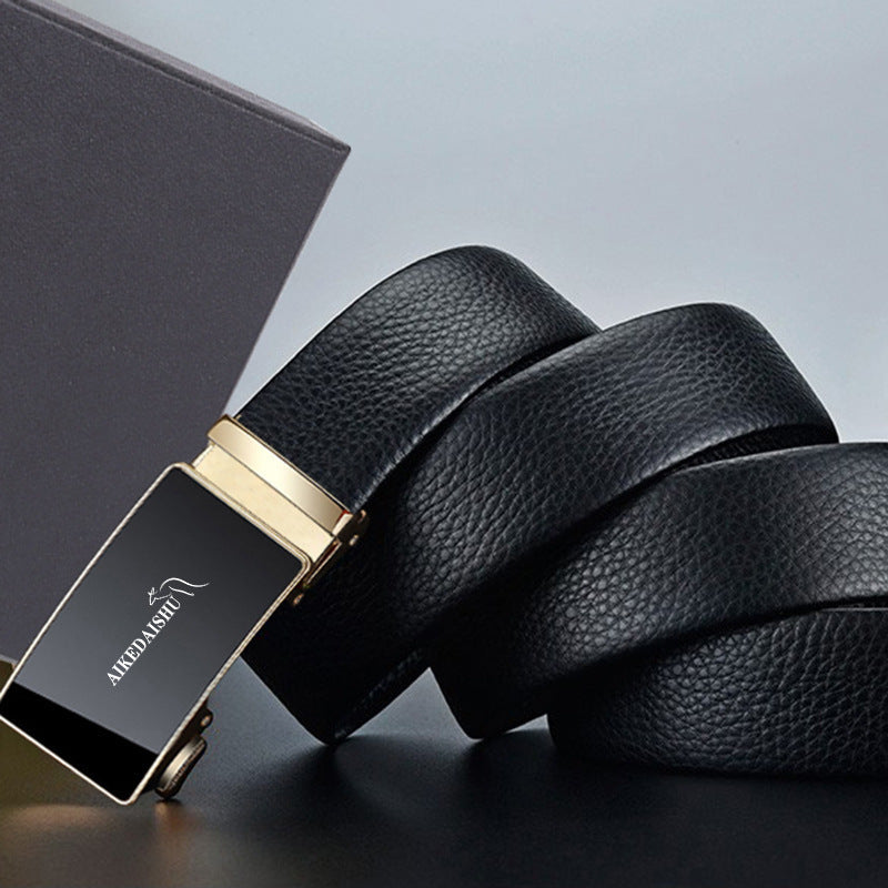 Men’s Cowhide Leather Belt – Automatic Buckle Gift