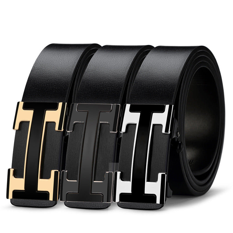 Men’s Korean Style Leather Belt – Automatic Buckle