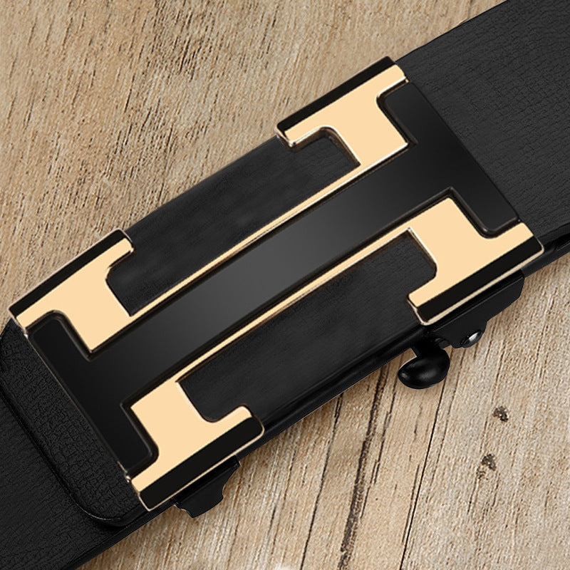 Men’s Korean Style Leather Belt – Automatic Buckle