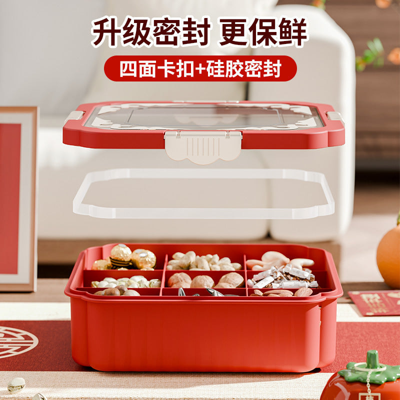 Jiugongge New Year Candy Boxes Fruit Tray Coffee Table Decor
