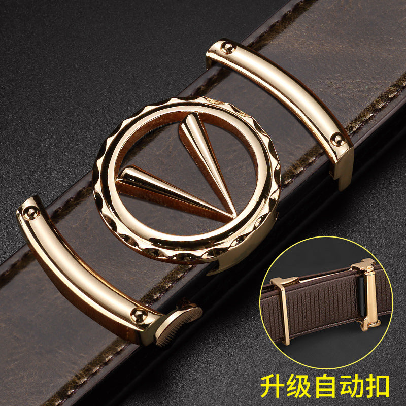 Men’s Cowhide Leather Crocodile Pattern Belt