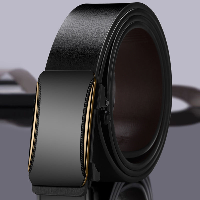 Men’s Cowhide Leather Automatic Buckle Belt