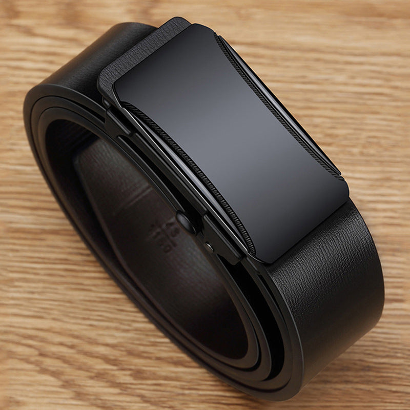 Men’s Cowhide Leather Automatic Buckle Belt