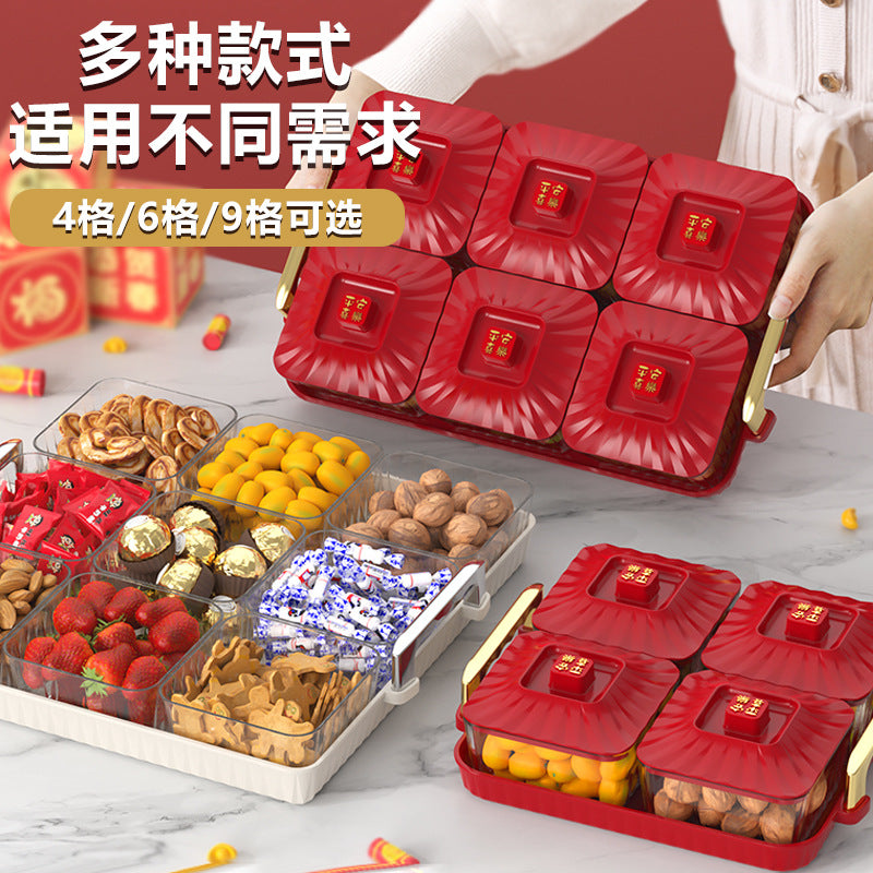 New Candy Box Fruit Plate Coffee Table Snack Jiugongge Tray