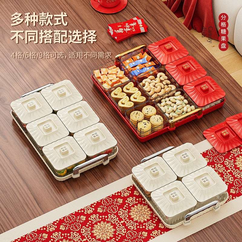 New Candy Box Fruit Plate Coffee Table Snack Jiugongge Tray