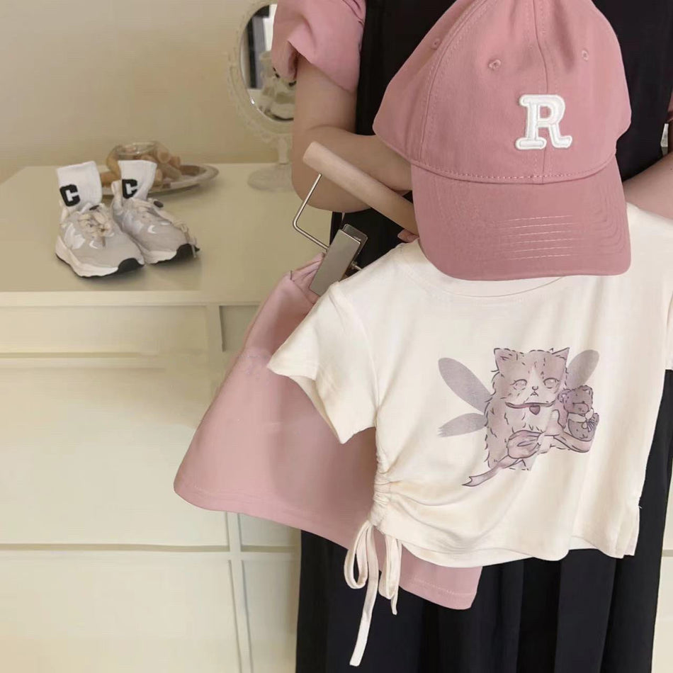 Girls Summer Short Sleeve Top & Skirt Set 2026