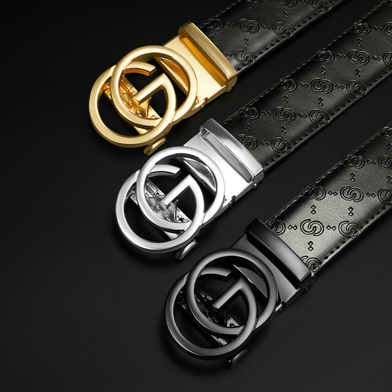 New Men’s Cowhide Leather Automatic Belt