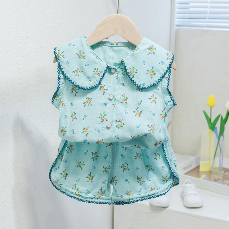 Girls Korean Short Sleeve Top & Shorts Set 2026