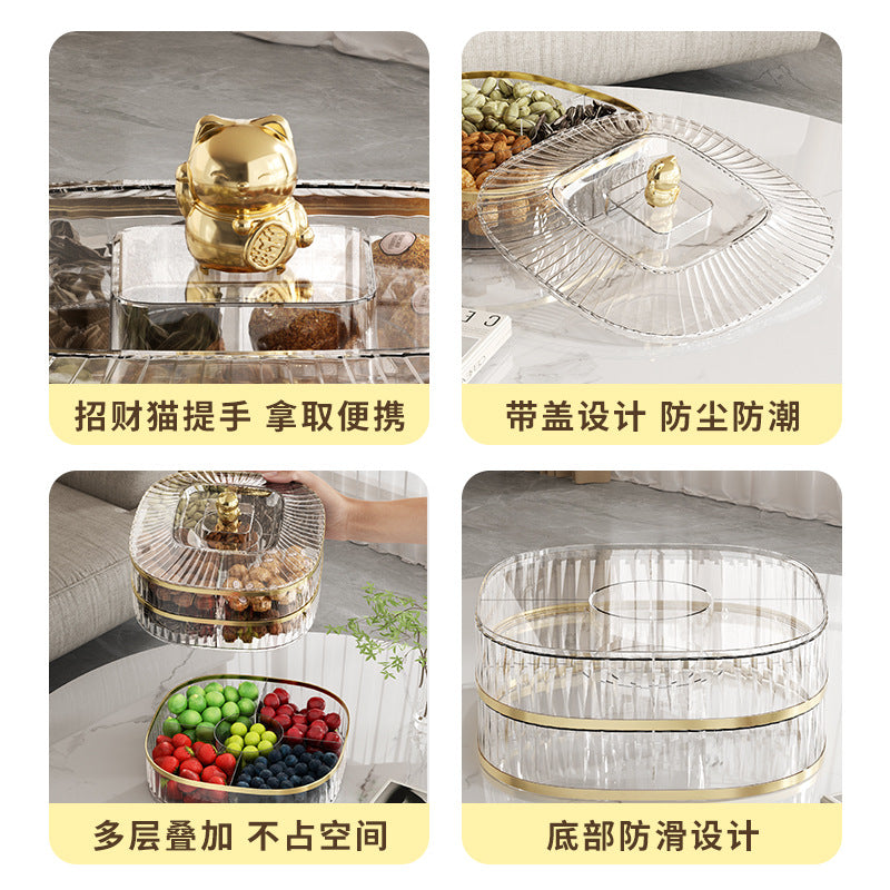 Light Luxury Sealed Nut Candy Plate Fruit Storage Box TrayII