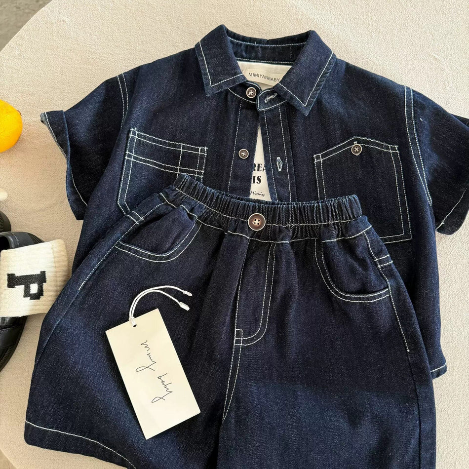 Kids Korean Cow Shirt & Shorts Set 2026