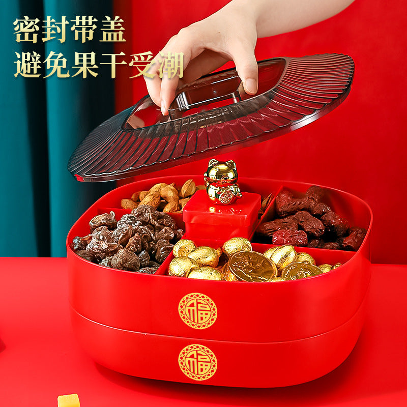 Housewarming Rotatable Fruit Plate Candy Box Coffee Table