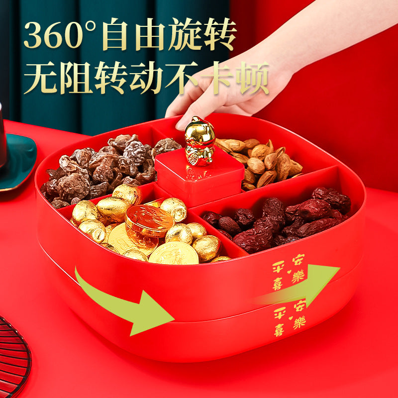 Housewarming Rotatable Fruit Plate Candy Box Coffee Table