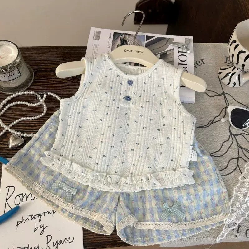 Girls Bow Vest & Shorts Summer Set 2026