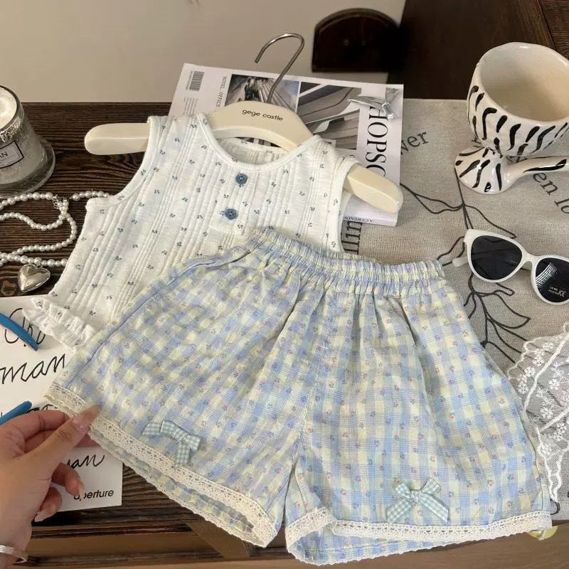 Girls Bow Vest & Shorts Summer Set 2026