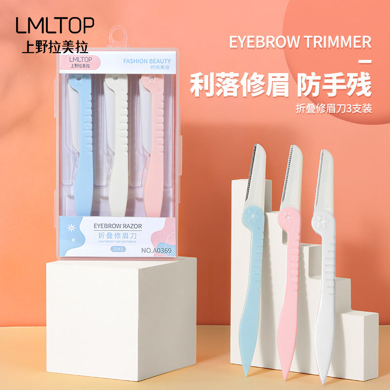 3-Pack Foldable Eyebrow Razor | Safety Blade