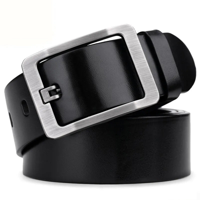 Men’s New Cowhide Leather Pin Buckle Belt