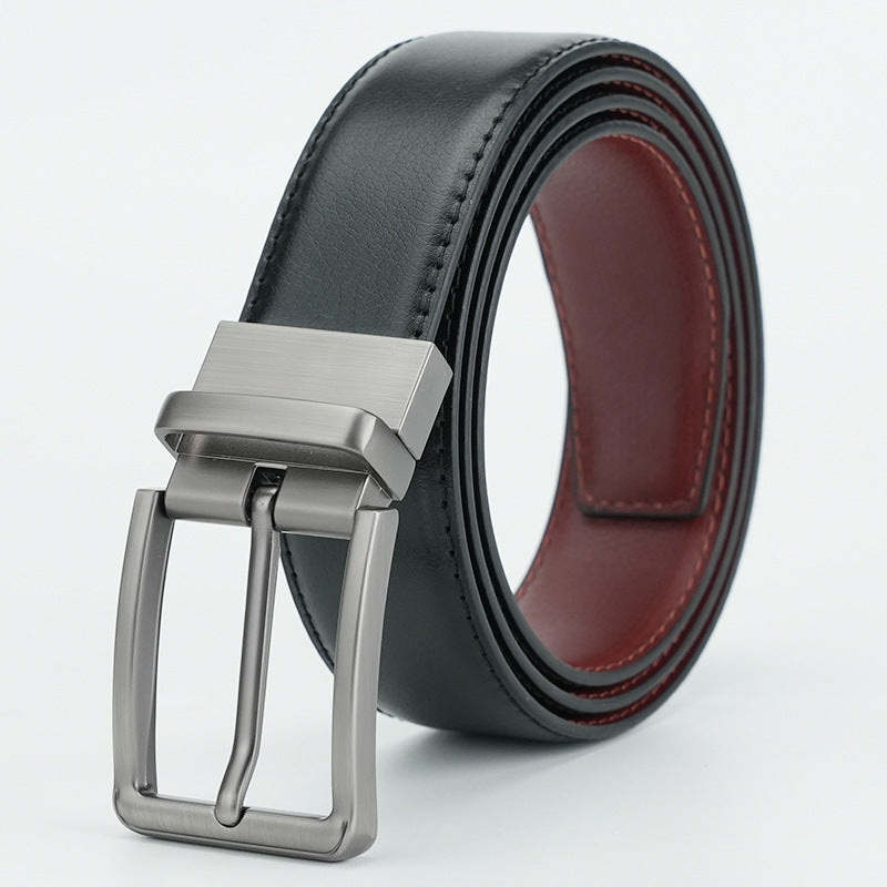 New Men’s Rotating Pin Buckle Cowhide Belt