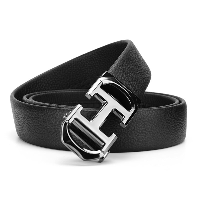 Men’s Genuine Leather Automatic Buckle Belt