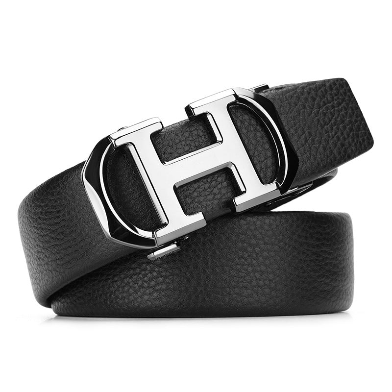 Men’s Genuine Leather Automatic Buckle Belt