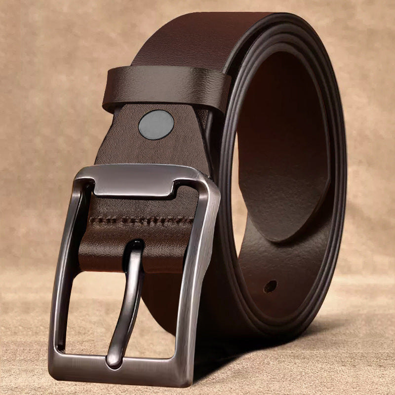 Retro Men’s Cowhide Pin Buckle Business Belt
