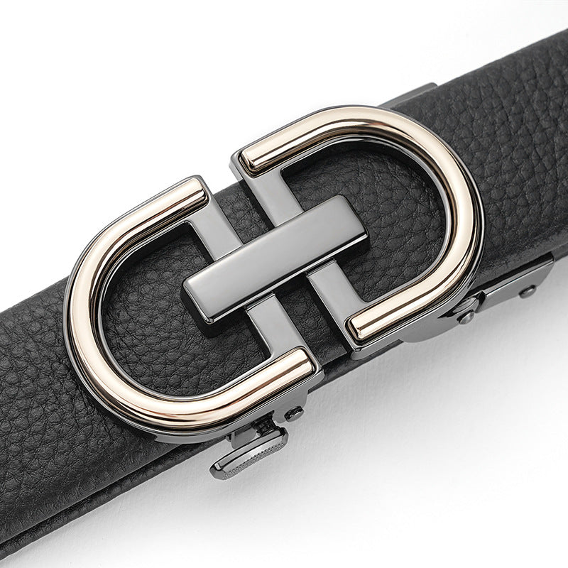 Men’s Leather Automatic Buckle Business Belt