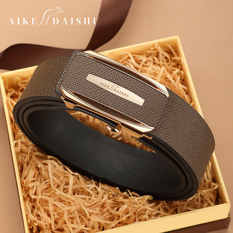 New Men’s Toothless Automatic Cowhide Belt