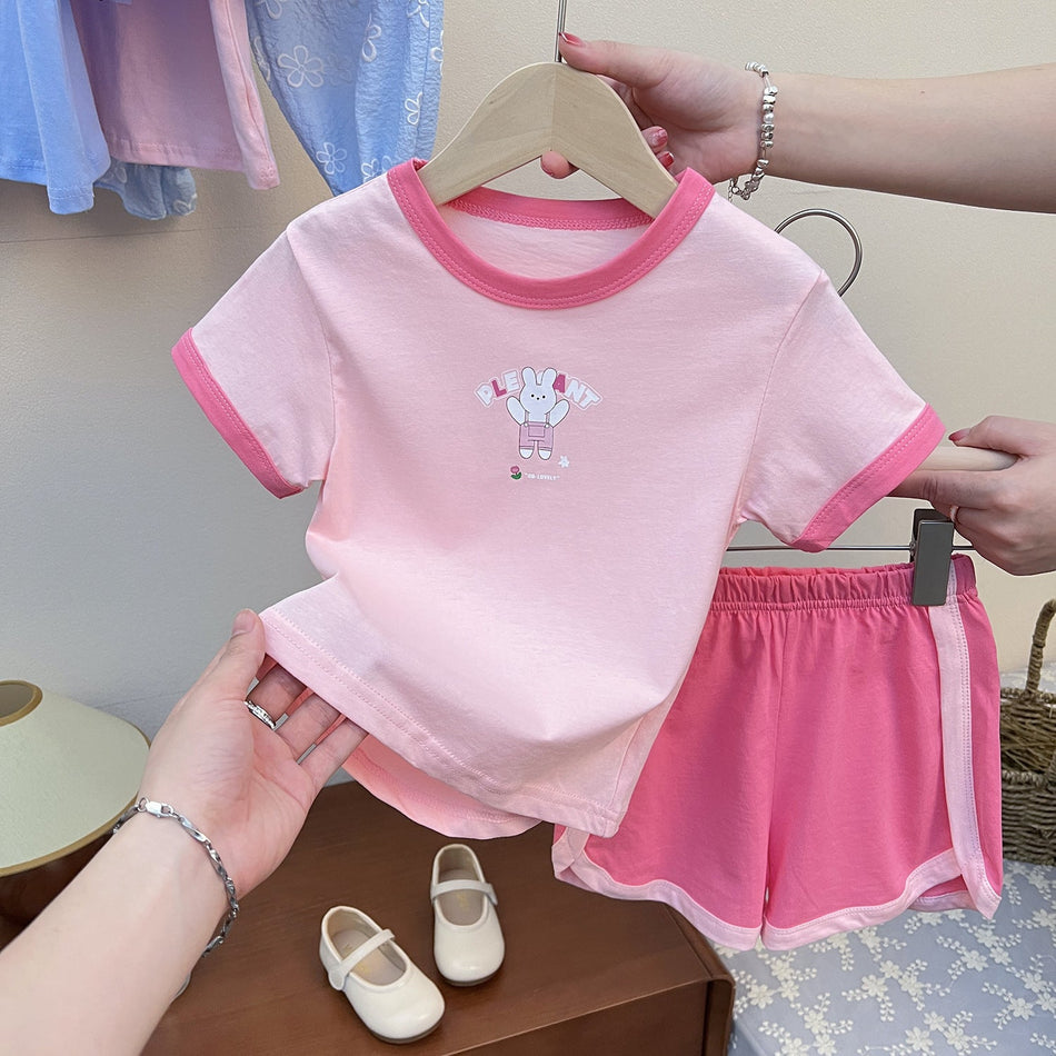 Girls Short Sleeve Top & Shorts Summer Set 2026