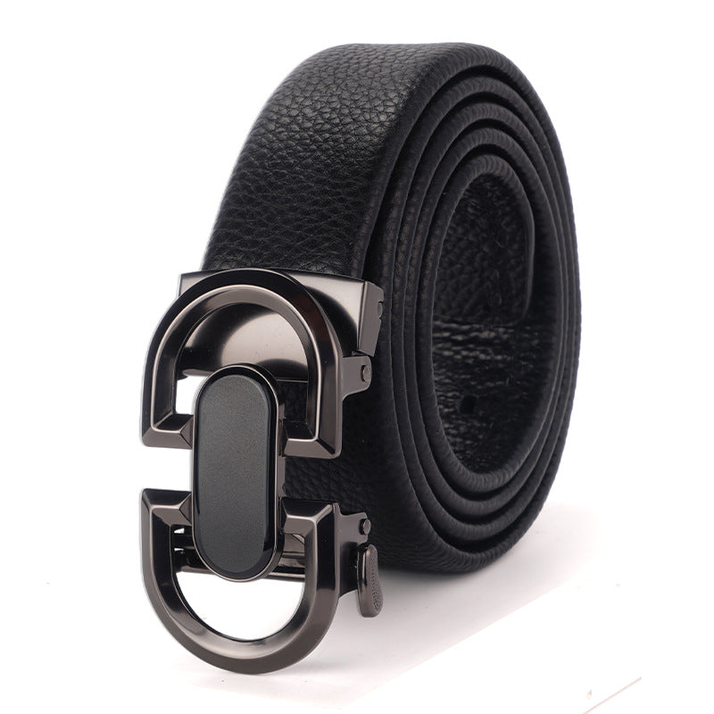 Men’s High-End Cowhide Leather Automatic Belt