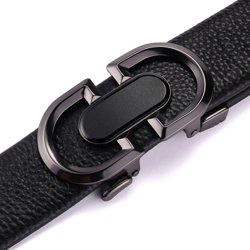 Men’s High-End Cowhide Leather Automatic Belt