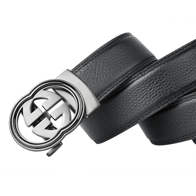 First-Layer Cowhide Automatic Leather Belt for Men
