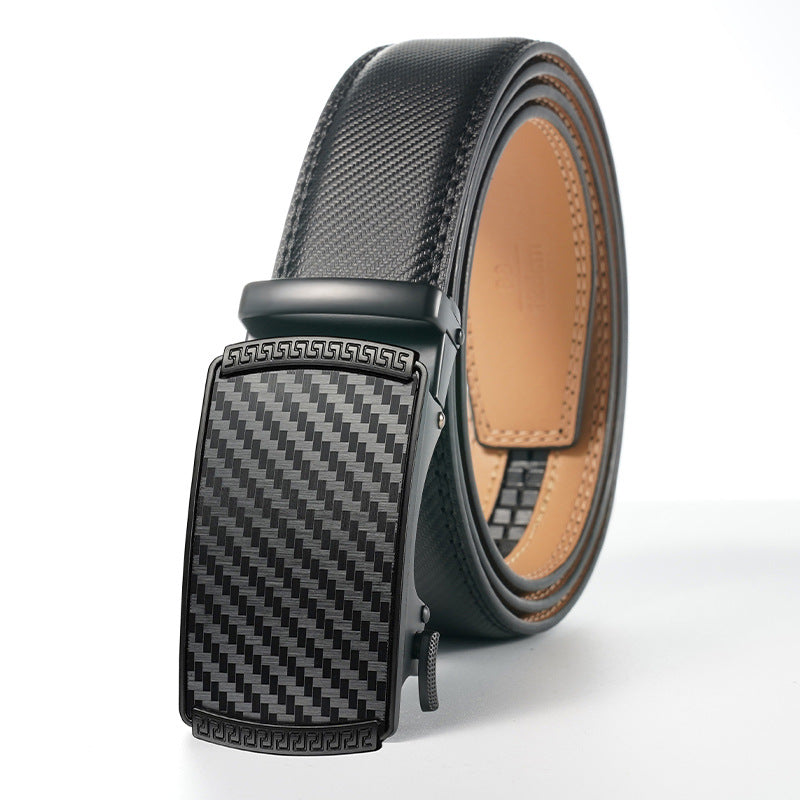 New Men’s Genuine Leather Automatic Buckle Belt