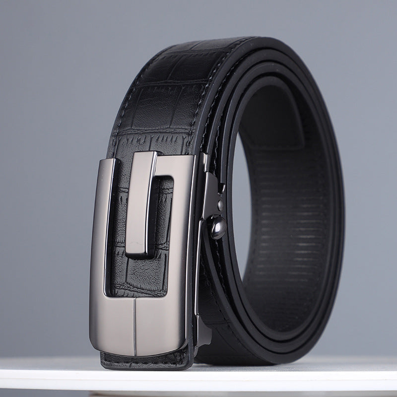 Men’s Genuine Leather Toothless Automatic Belt