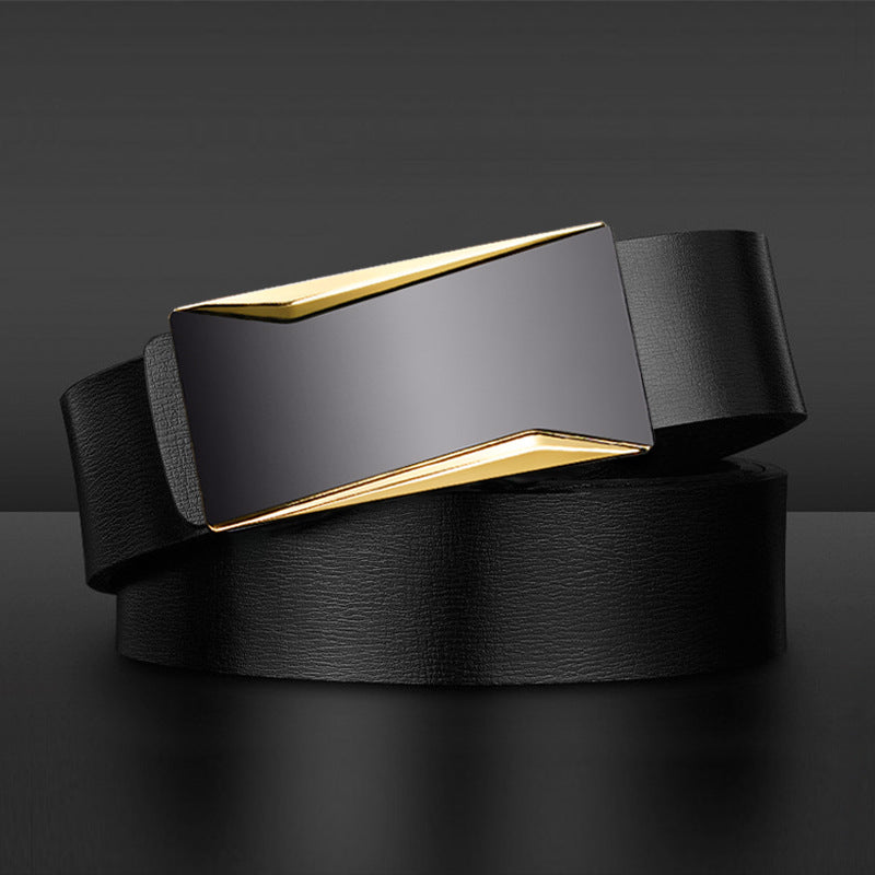 High-End Men’s Genuine Leather Toothless Belt