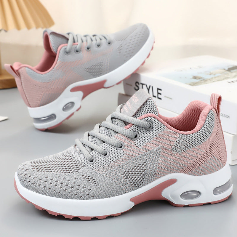 Air Cushion Breathable Lace Up Running Shoes