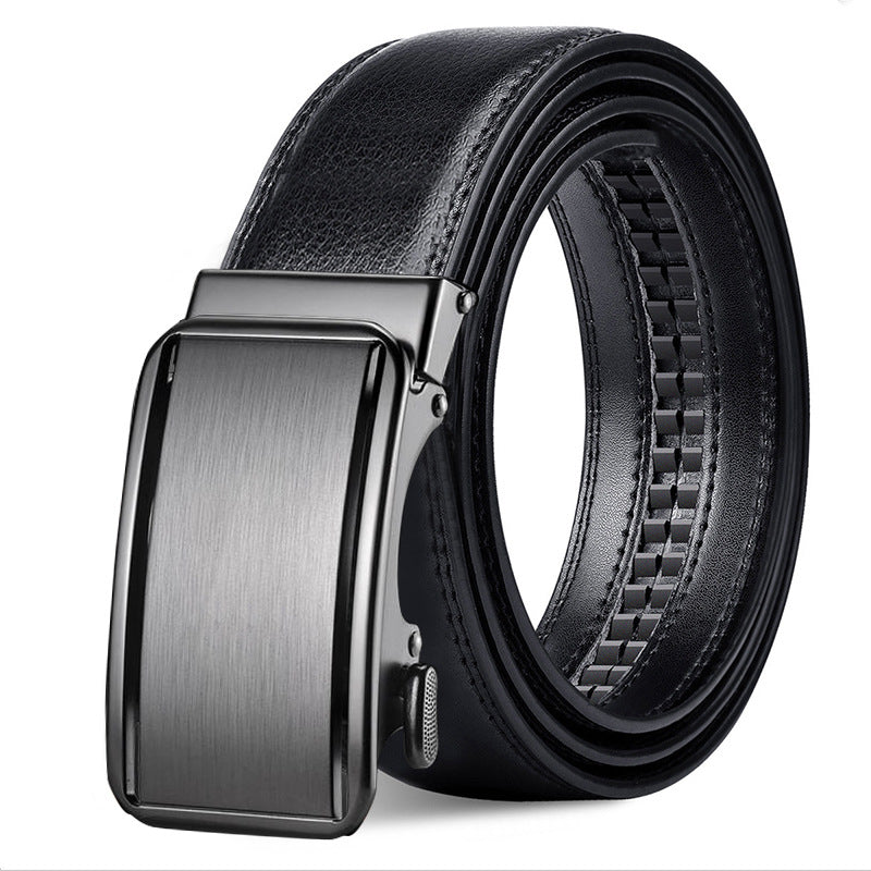 Men’s Cowhide Leather Automatic Buckle Belt