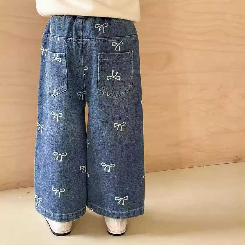 Girls Bow Print Loose Jeans Autumn 2026