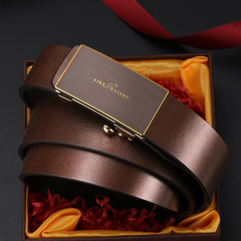 Men’s Genuine Leather Automatic Buckle Belt