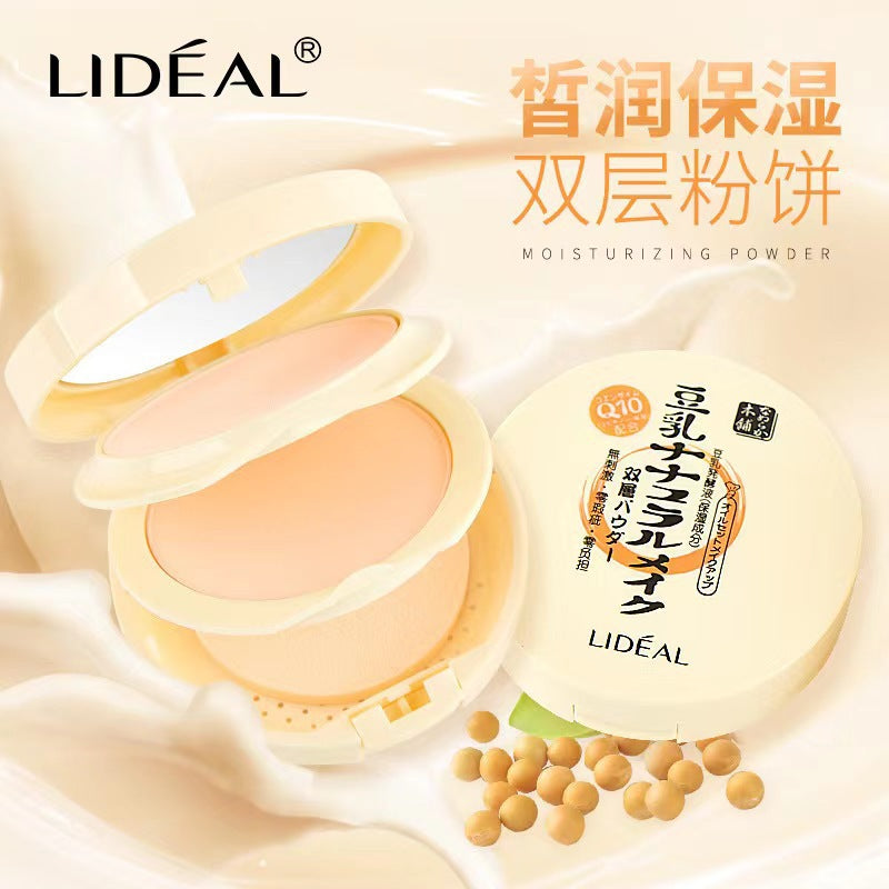 Lingdian Double-Layer Soy Milk Powder Cake Oil Control Compact
