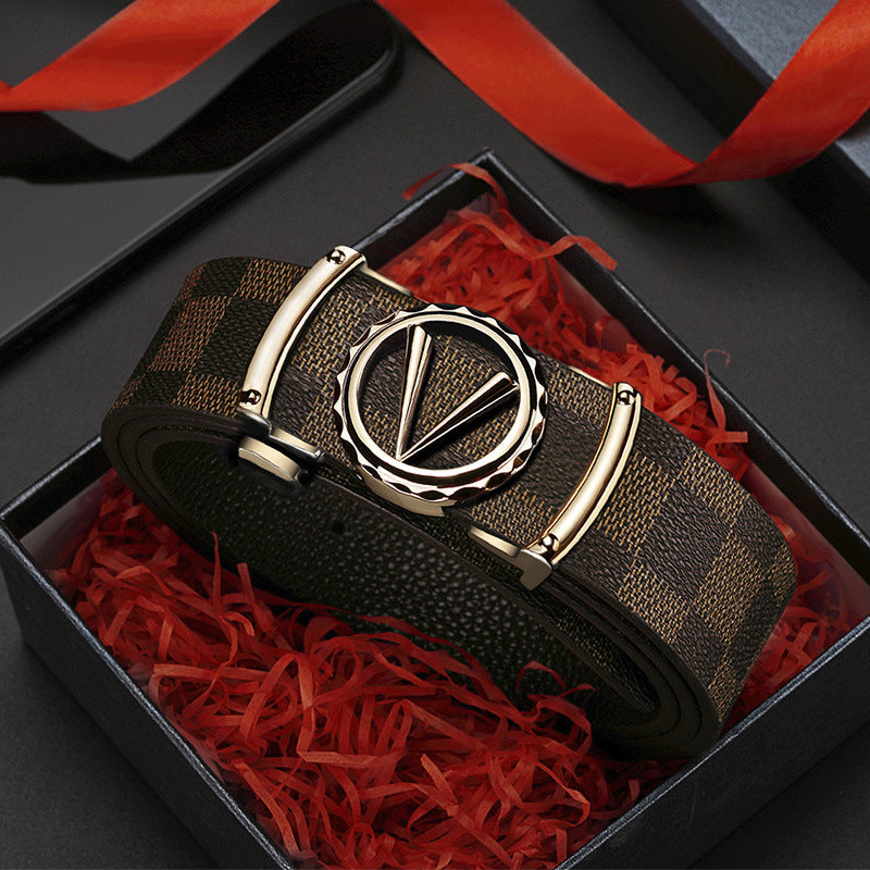 Men’s First Layer Cowhide Automatic Buckle Belt