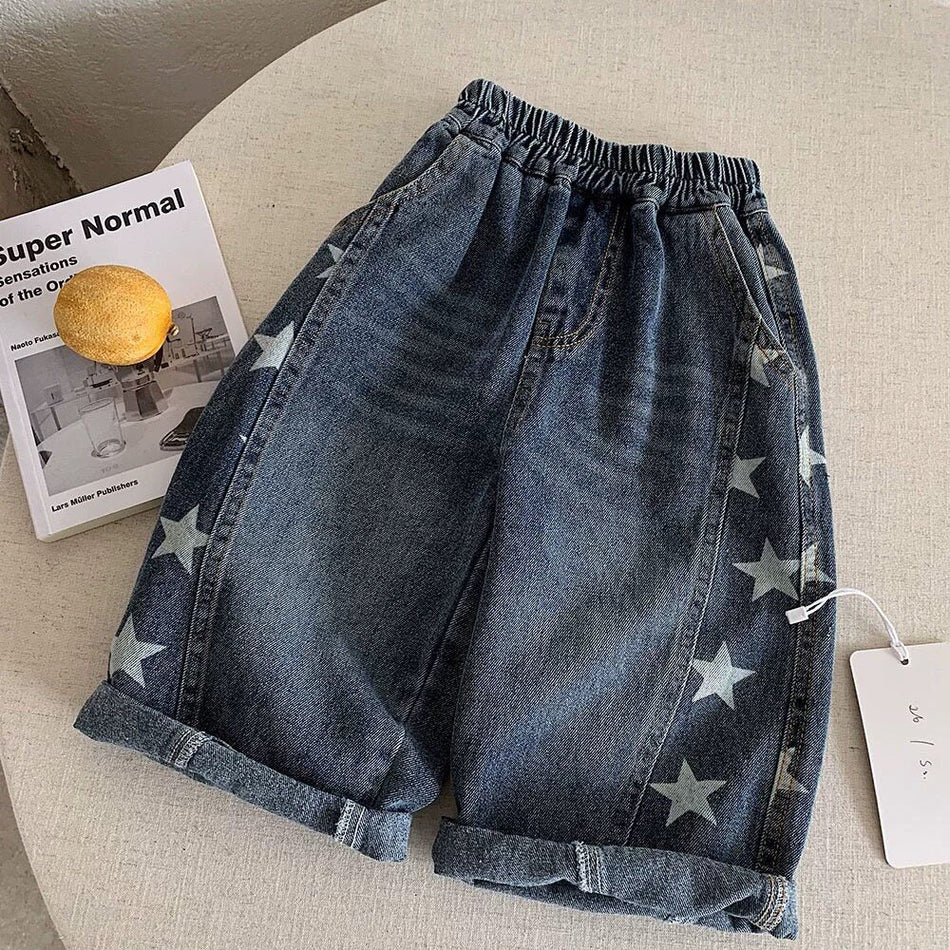 Boys Star Print Wide-Leg Jeans Spring 2026