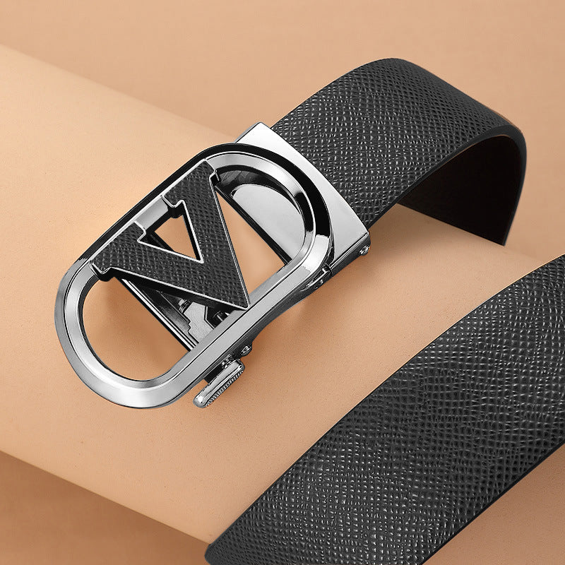 2023 Trendy Men’s Genuine Leather Automatic Belt