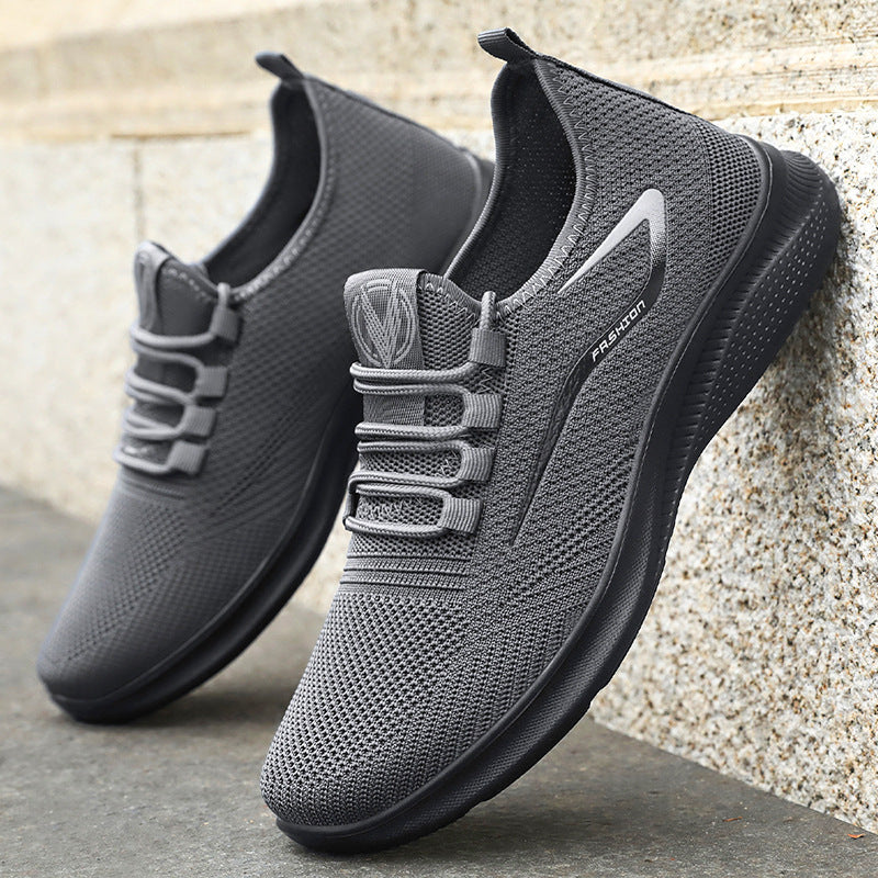 Mens Fly Knit Breathable Soft Sole Sports Shoes